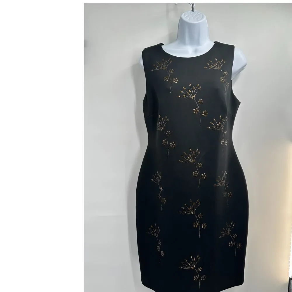 Tommy‎ Hilfiger Sheath Dress Women Black Embellished Cocktail Size 10 Office NWT